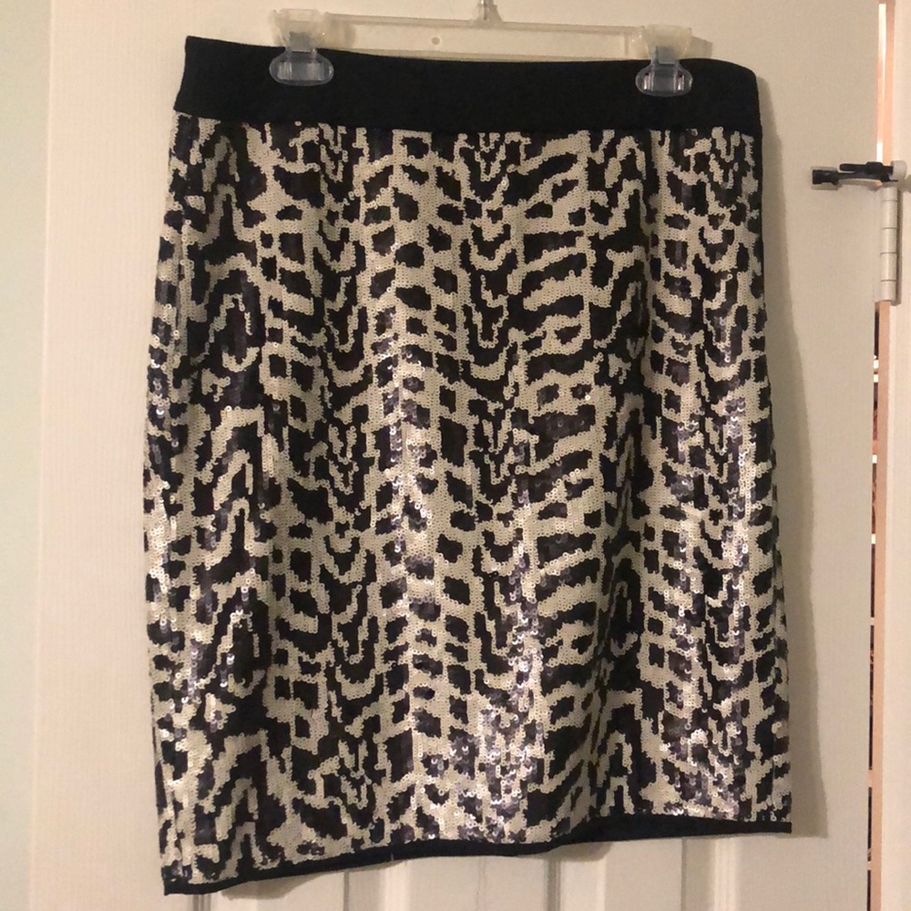 Sequin Animal Print Skirt